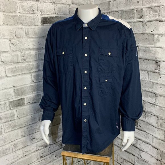 Vintage 90s Y2K Nautica Embroidered Sailing Club Casual Button Down Shirt - Picture 2 of 13